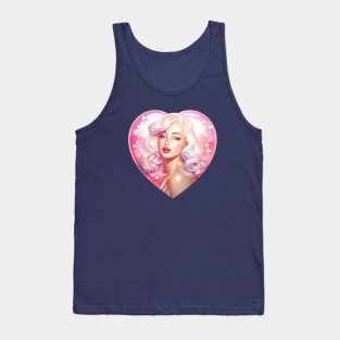 Barbie in glossy heart - Romantic - Valentines day Tank Top